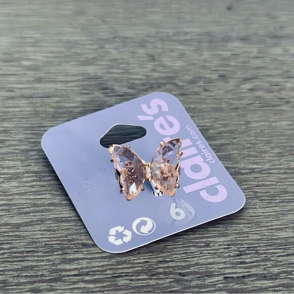 Claire’s Pink Jewel Rose Gold Butterfly Ring - Picture 6 of 6